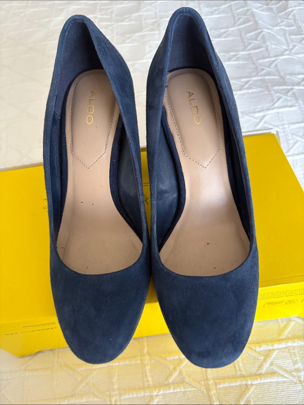 ALDO Navy Suede Round-Toe Pumps